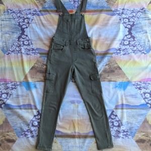 Forever 21 Overall Jeans Olive Green